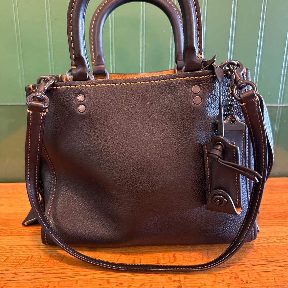 Coach Black Leather Satchel with Wallet - Picture 2 of 8
